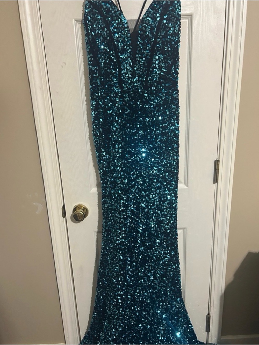 Sequin Mermaid Skirt in Teal - Women's Evening Skirt